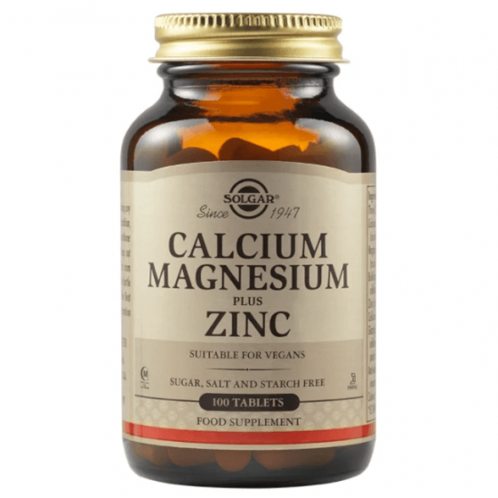 SOLGAR CALCIUM MAGNEISUM PLUS ZINC TABS 100S