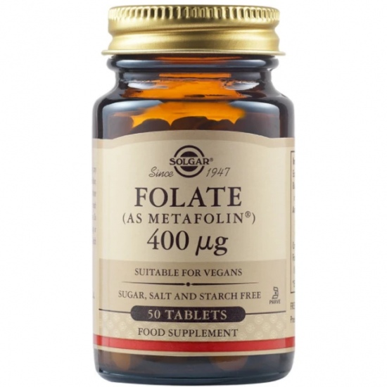 SOLGAR FOLATE 400 MCG (AS METAFOLIN) TABS 50s