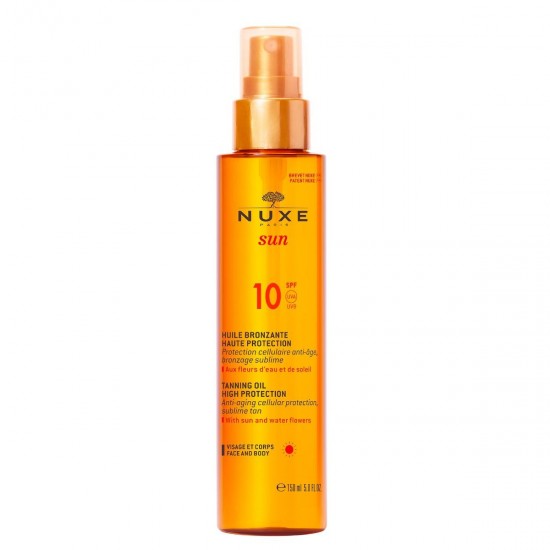 Nuxe Sun Tanning Oil Λάδι Μαυρίσματος Για Πρόσωπο & Σώμα SPF10 150ml