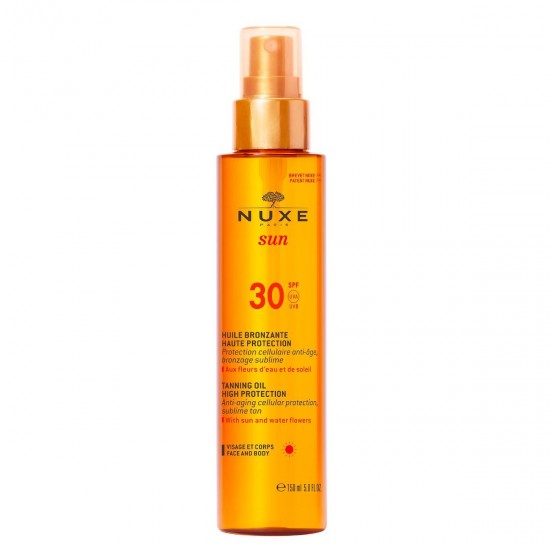 Nuxe Sun Tanning Oil Λάδι Μαυρίσματος Για Πρόσωπο & Σώμα SPF30 150ml