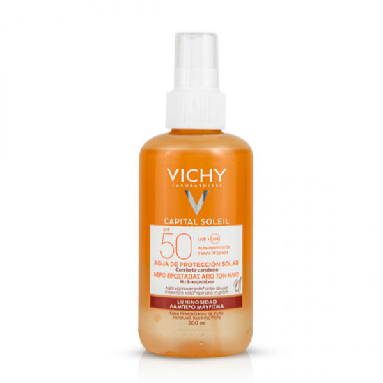 VICHY CAPITAL SOLEIL SOLAR PROT WATER ΛΑΜΠΕΡΟ ΜΑΥΡΙΣΜΑ SPF50 200ML