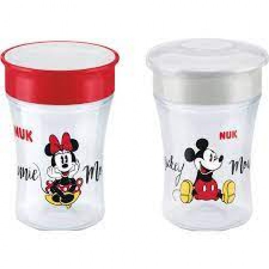 NUK Disney Mickey Mouse Magic Cup 230ml με χείλος και καπάκι 8+ μηνών