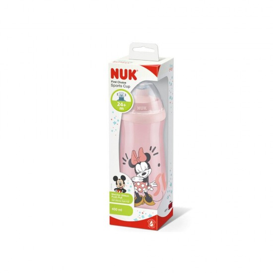 Nuk Εκπαιδευτικό Μπιμπερό Sports Cup Minnie 24m+ 450ml