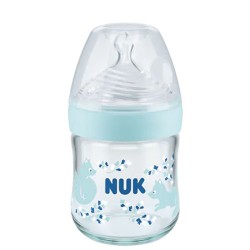 Nuk Nature Sense Μπιμπερό Γυάλινο Temperature Control με Θηλή Σιλικόνης 0-6m 120ml