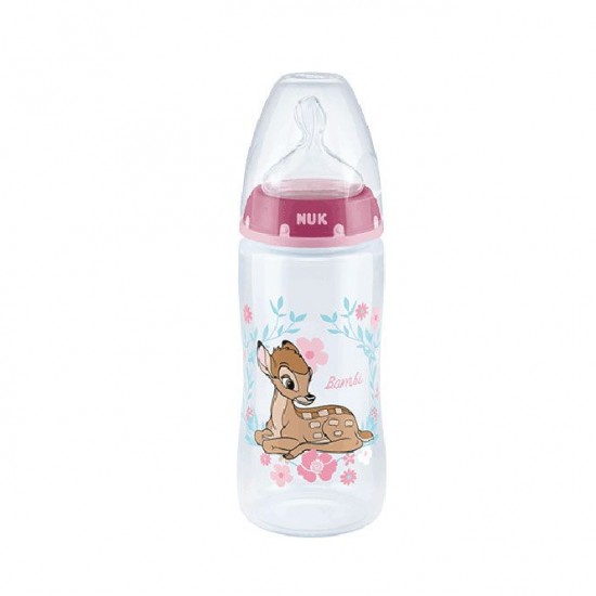 Nuk First Choice Plus Bambi Ελαφάκι Μπιμπερό Πλαστικό με Δείκτη Ελέγχου Θερμοκρασίας και Θηλή Σιλικόνης 6-18m 300ml