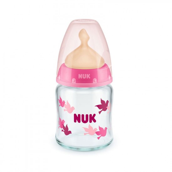 Nuk First Choice Γυάλινο Μπιμπερό για 0-6m με Θηλή Σιλικόνης 120ml