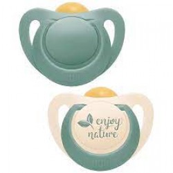 Nuk For Nature Πιπίλα Latex από 98% Φυσικές Πρώτες Ύλες 0-6m Πράσινη 2τμχ