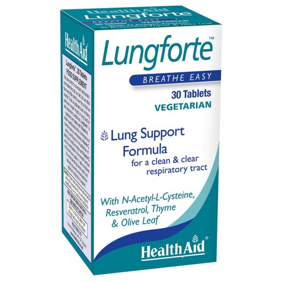 Health Aid Lungforte Συμπλήρωμα Διατροφής για την Υγεία Αναπνευστικού & του Ανοσοποιητικού Συστήματος 30 tabs