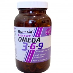 Health Aid Omega 3-6-9 Λιπαρά Οξέα για το Καρδιαγγειακό Σύστημα τον Εγκέφαλο και το Δέρμα 90caps