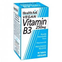 health aid vitamin B3 (Niacin) 250mg tablets 90's 