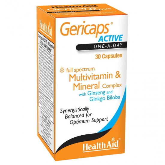 Health Aid GERICAPS ACTIVE Multivitamins Ginseng & Ginkgo Biloba 30 κάψουλες