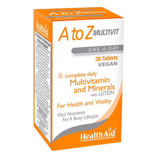 Health Aid A to Z MULTIVIT MINERALS PLUS LUTEIN 30 ταμπλέτες