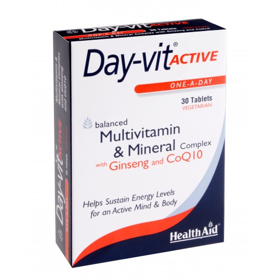 Health Aid Day-Vit Active CO Q10 & Ginseng 30 tablets