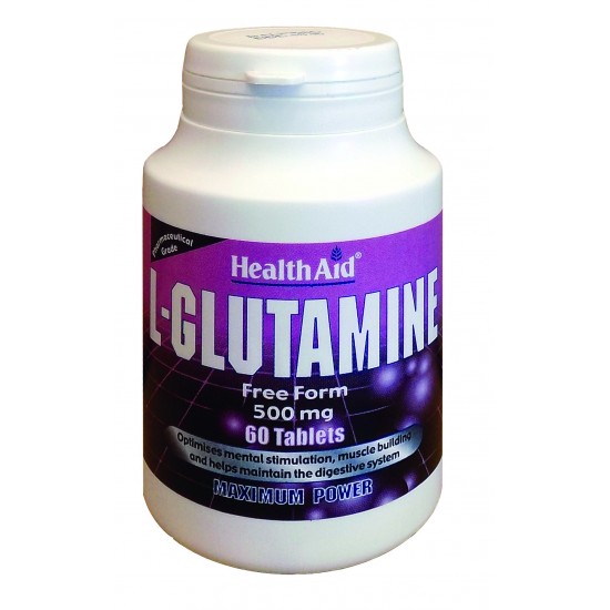 HEALTH AID L-GLUTAMINE ΣΥΜΠΛΗΡΩΜΑ ΔΙΑΤΡΟΦΗΣ 500MG 60 ταμπέλετες 