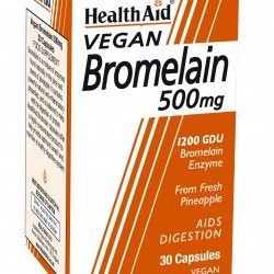 Health Aid Bromelain 500mg Συμπλήρωμα Διατροφής για την Πέψη & τον Μεταβολισμό 30 caps