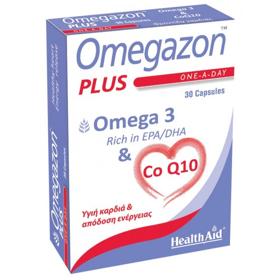 Health Aid Omegazon Plus Ω3 + CoQ10 για την Καλή Λειτουργία του Καρδιαγγειακού Συστήματος 30caps