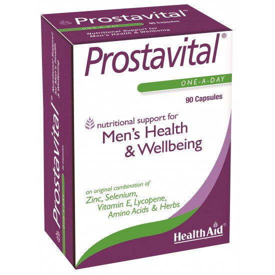 Health Aid – Prostavital Φυτικός Συνδυασμός με Βιταμίνες, Μέταλλα και Αμινοξέα για τον Προστάτη 90 κάψουλες