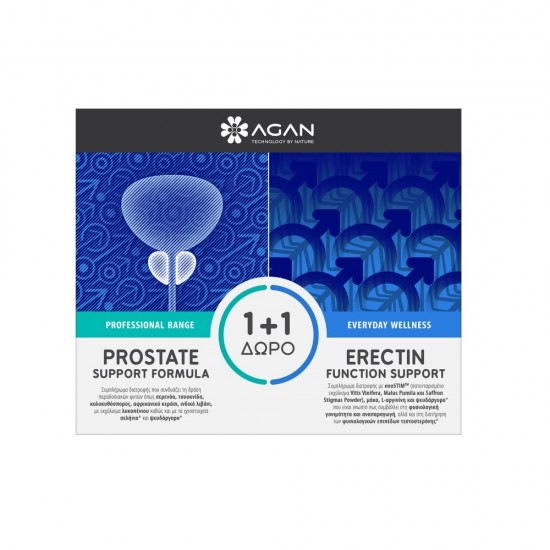 AGAN PROSTATE SUPPORT 30 VCAPS + ERECTIN 6 TABS (1+1 ΔΩΡ)