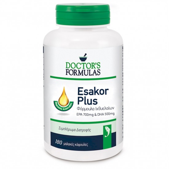 Doctor's Formulas Esakor Plus Συμπλήρωμα Διατροφής Φόρμουλα Ιχθυελαίων EPA 700mg - DHA 500mg 180softgels