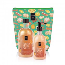 LAVISH CARE WINTER ORANGE WAFFLE BAG SET