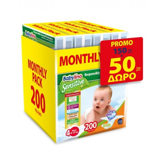 BABYLINO 4MAXI 8-13kg 200ΤΕΜ