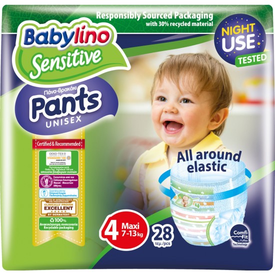 BABYLINO PANTS UNISEX N4 7-13 KG 28 ΤΜΧ