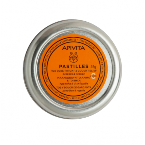 APIVITA PASTILLES TINS PROPOLIS & LICORICE 45GR