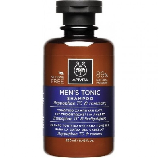 Apivita Men's Tonic Shampoo Τονωτικό Σαμπουάν κατά της Ανδρικής Τριχόπτωσης με Hippophae TC & Δενδρολίβανο 250ml