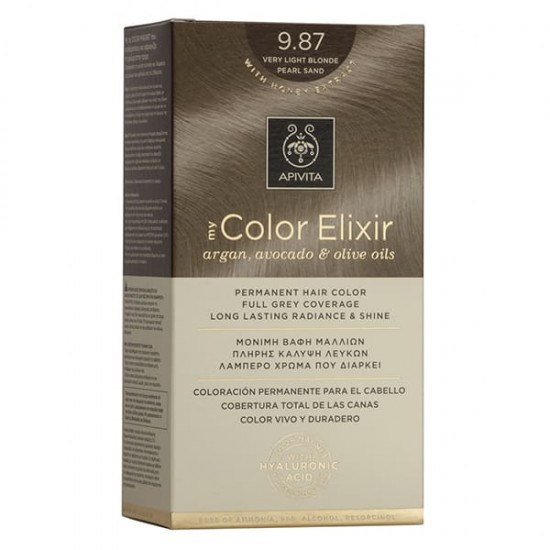 Apivita My Color Elixir Μόνιμη Βαφή Μαλλιών No 9.87 Ξανθό Πολύ Ανοιχτό Περλέ Μπεζ 1 τεμάχιο