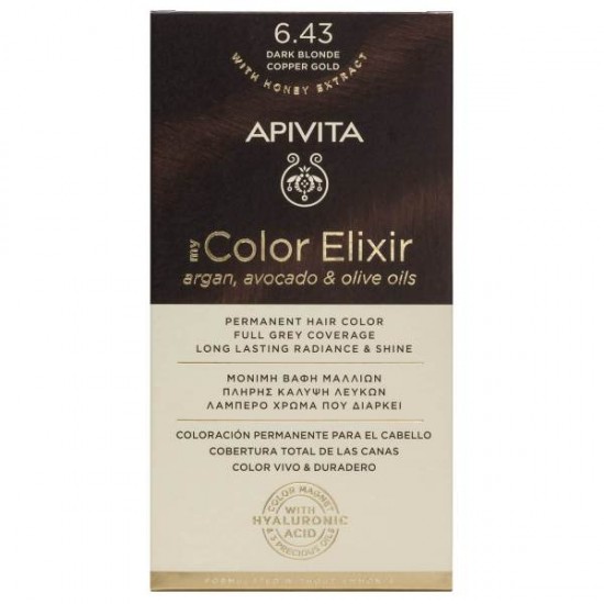 Apivita My Color Elixir 6.43 Ξανθό Σκούρο Χάλκινο Μελί 125ml