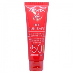 Apivita Bee Sun Safe Κρεμα Προσώπου Κατά των Πανάδων & των Ρυτίδων με Χρώμα SPF50 50ml