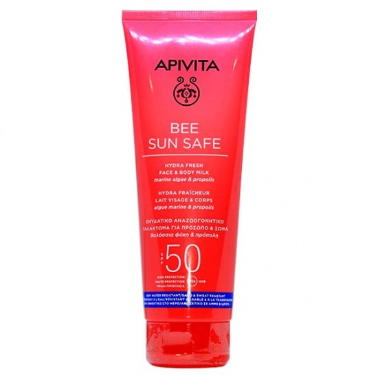 Apivita Bee Sun Safe Hydra Fresh Face & Body Milk Ενυδατικό Αντηλιακό Γαλάκτωμα για Πρόσωπο & Σώμα SPF50 200ml