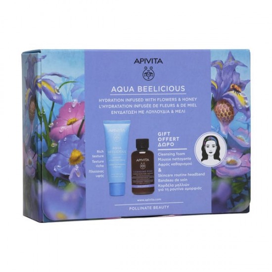 APIVITA AQUA BEELICIOUS ΑΠΑΛΗ ΚΡΕΜΑ ΕΝΥΔΑΤΩΣΗΣ ΠΛΟΥΣΙΑΣ ΥΦΗΣ &ΜINI ΑΦΡΟΣ ΚΑΘΑΡΙΣΜΟΥ