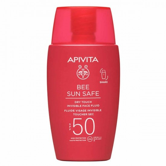 Apivita Bee Sun Safe Dry Touch Invisible Face Fluid SPF50 Λεπτόρρευστη Αντηλιακή Κρέμα Προσώπου με Θαλάσσια Φύκη & Πρόπολη 50ml