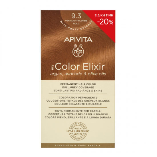 APIVITA MY COLOR ELIXIR 9.3 ΞΑΝΘΟ ΠΟΛΥ ΑΝΟΙΧΤΟ ΧΡΥΣΟ 50&75ML -20