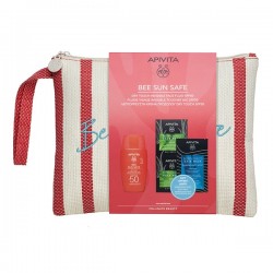 Apivita Bee Sun Safe Promo Pack με Dry Touch Invisible Face Fluid SPF50+, 50ml & Δώρο Express Beauty Face Mask Aloe, 2x8ml & Express Beauty Hair Mask Hyaluronic Acid, 20ml & Νεσεσέρ, 1σετ