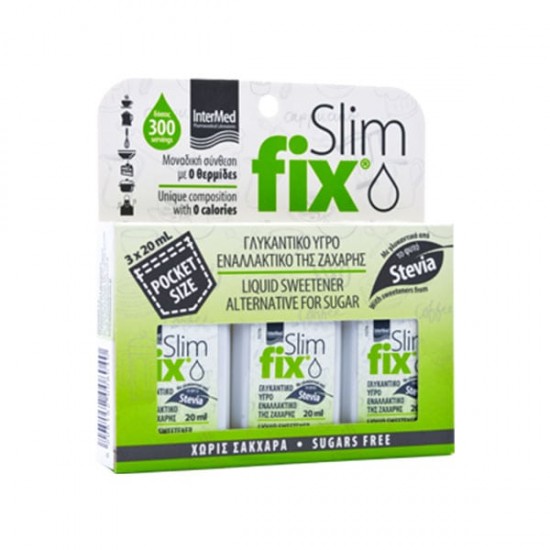 Intermed Slimfix Γλυκαντικό Υγρό Εναλλακτικό της Ζάχαρης 3 x 20ml