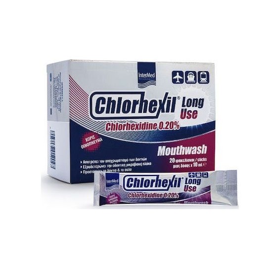 Intermed Chlorhexil 0.20% Long-Use Mouthwash Στοματικό Διάλυμα 20Φακελίσκοι x 10ml