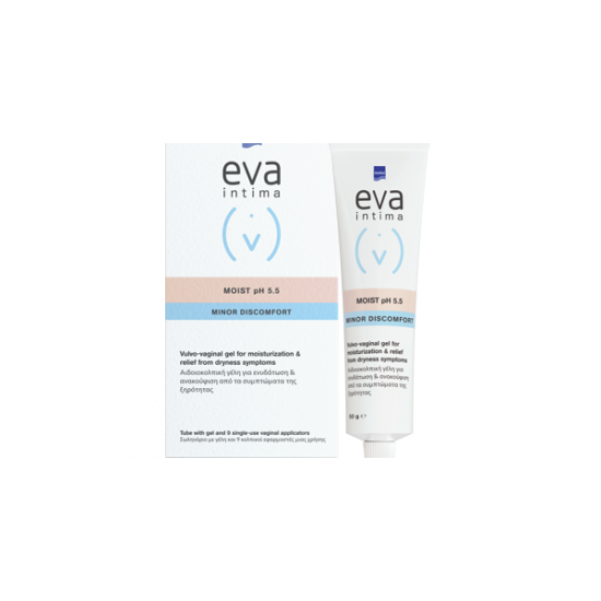 Intermed Eva Intima Moist Αιδοιοκολπική Γέλη για Ενυδάτωση & Ανακούφιση από την Ξηρότητα, Σωληνάριο & 9 Κολπικοί Εφαρμοστές