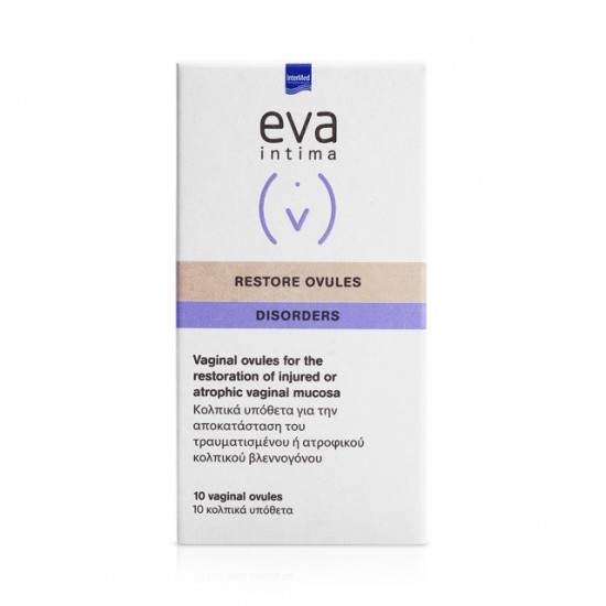 Intermed Eva Intima Restore Ovules Κολπικά Υπόθετα για Τραυματισμούς ή Ήπια Ατροφία  10τεμ