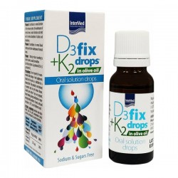 Intermed D3 & K2 Fix Drops in Olive Oil Oral Drops Συμπλήρωμα Διατροφής για το Ανοσοποιητικό σε Υγρή Μορφή 12ml