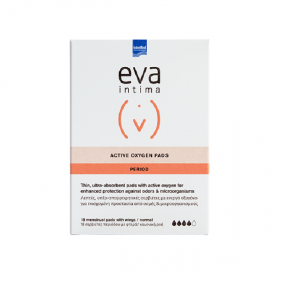 Intermed Eva Intima Active Oxygen Pads Σερβιέτες Κανονικής Ροής με Φτερά 18τεμ