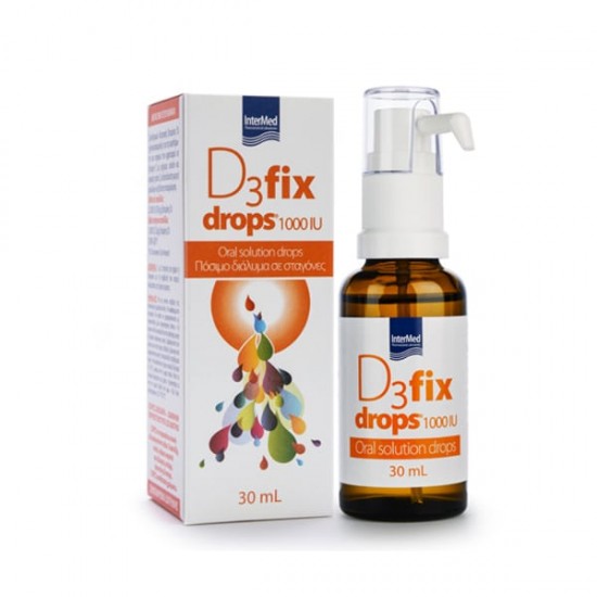 Intermed D3 Fix Drops 1000IU Συμπλήρωμα Βιταμίνης D3 Σε Σταγόνες 30ml