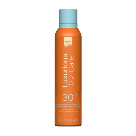 Intermed Luxurious Suncare Antioxidant Sunscreen Invisible Spray SPF30 Αντηλιακό Σπρέι για Πρόσωπο & Σώμα 200ml