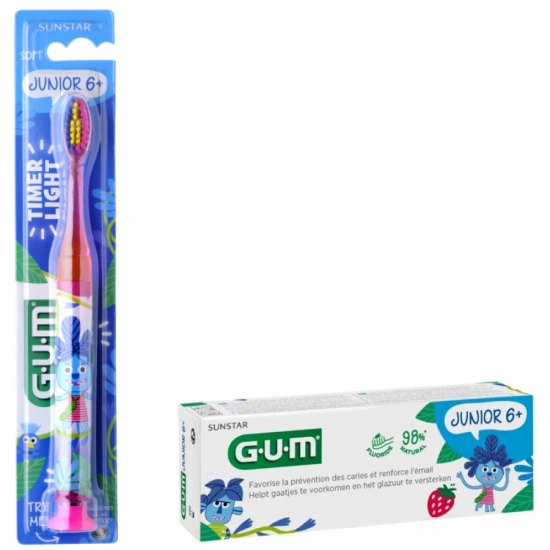 GUM 903 LIGHT-UP ΡΟΖ + JUNIOR ΟΔΟΝΤΟΠΑΣΤΑ