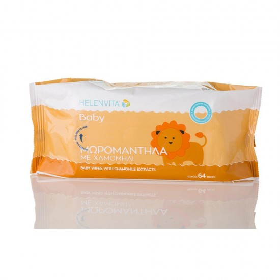 Helenvita Baby Wipes Mωρομάντηλα με Εκχύλισμα Χαμομηλιού 64τεμ