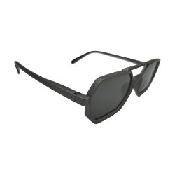 Unisex γυαλιά ηλίου octagon γκρι σκούρα κοκάλινα aviator