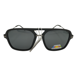 Unisex Polarised μαύρα μεταλλικά γυαλιά ηλίου AVIATOR