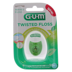 GUM 3500 Twisted Floss Κερωμένο Οδοντικό Νήμα με Γεύση Minty Green Tea 30m