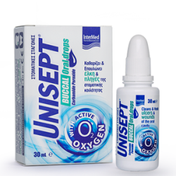 Intermed Unisept Buccal (Oromucosal) Drops, Σταγόνες Στόματος για Καθαρισμό, Επούλωση & Ανακούφιση Ελκών & Πληγών 15 ml